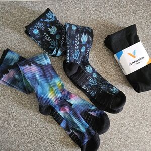 Viasox - 3 Pairs Compression - Blue/Black